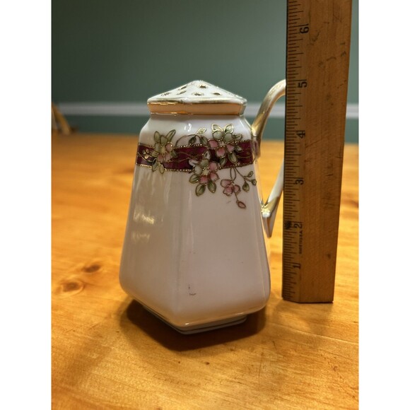 Nippon Hand Painted Gold Floral Porcelain Sugar Shaker Vintage 1911 - Picture 10 of 12